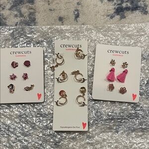 Crewcuts Pink and Gold Earring Collection